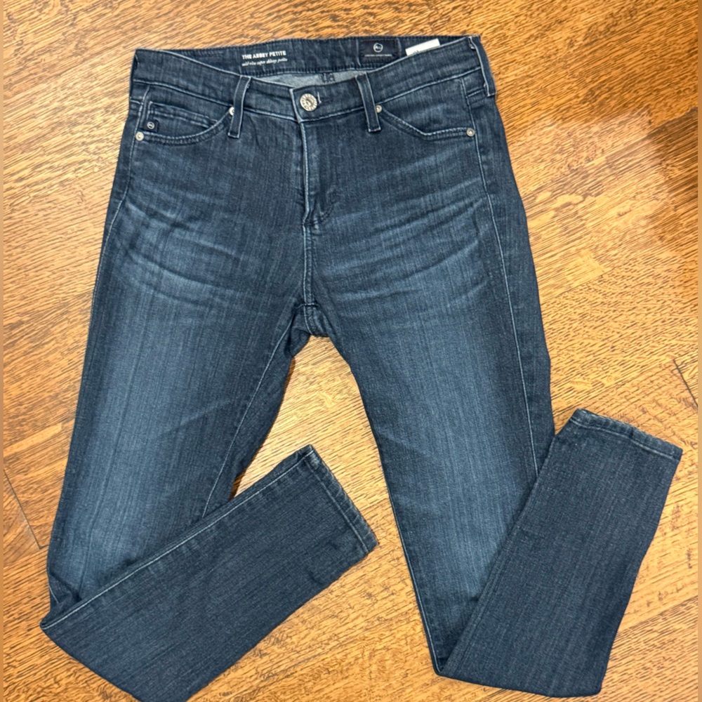 AG Adriano Goldschmied Abbey Petite Jeans 25P | Mid Rise Super Skinny Dark Wash